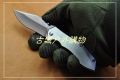 三刃木2014新款-全钢拉丝框架锁折刀7030LUC